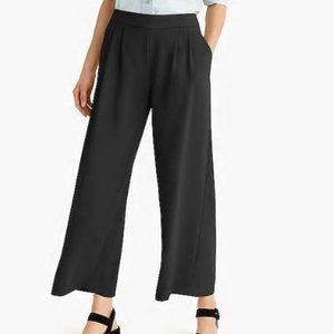 J Crew Wide Leg Crop Pant 365 Crepe Black 6